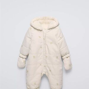 Zara Ivory Fleece Infant Snowsuit